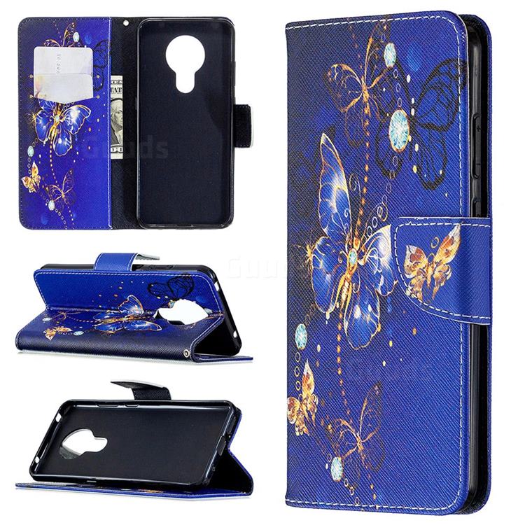 Purple Butterfly Leather Wallet Case for Nokia 5.3