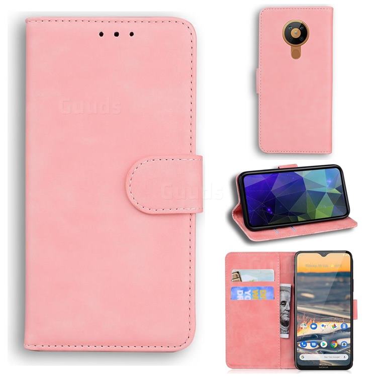 Retro Classic Skin Feel Leather Wallet Phone Case for Nokia 5.3 - Pink