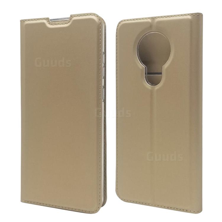 Ultra Slim Card Magnetic Automatic Suction Leather Wallet Case for Nokia 5.3 - Champagne