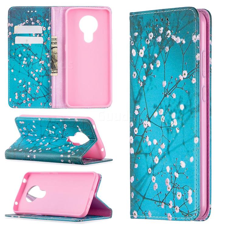 Plum Blossom Slim Magnetic Attraction Wallet Flip Cover for Nokia 5.3
