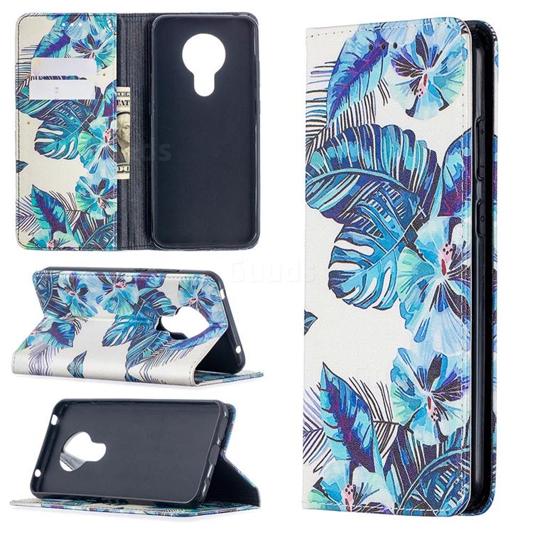 Blue Leaf Slim Magnetic Attraction Wallet Flip Cover for Nokia 5.3