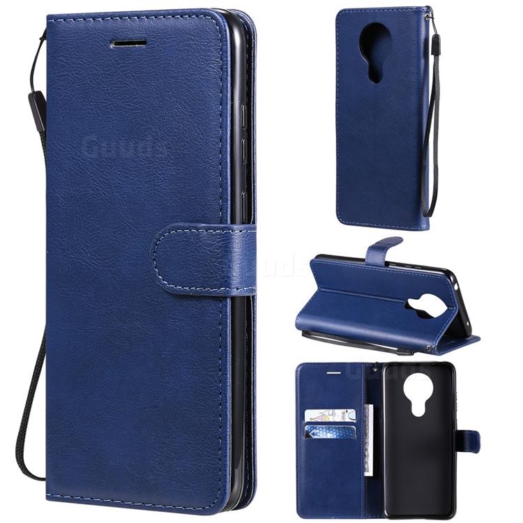 Retro Greek Classic Smooth PU Leather Wallet Phone Case for Nokia 5.3 - Blue