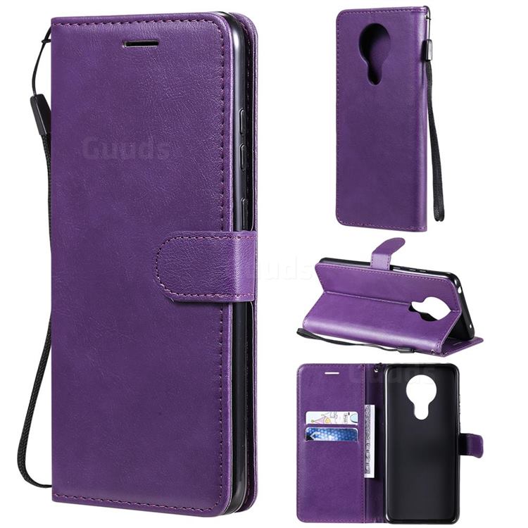 Retro Greek Classic Smooth PU Leather Wallet Phone Case for Nokia 5.3 - Purple