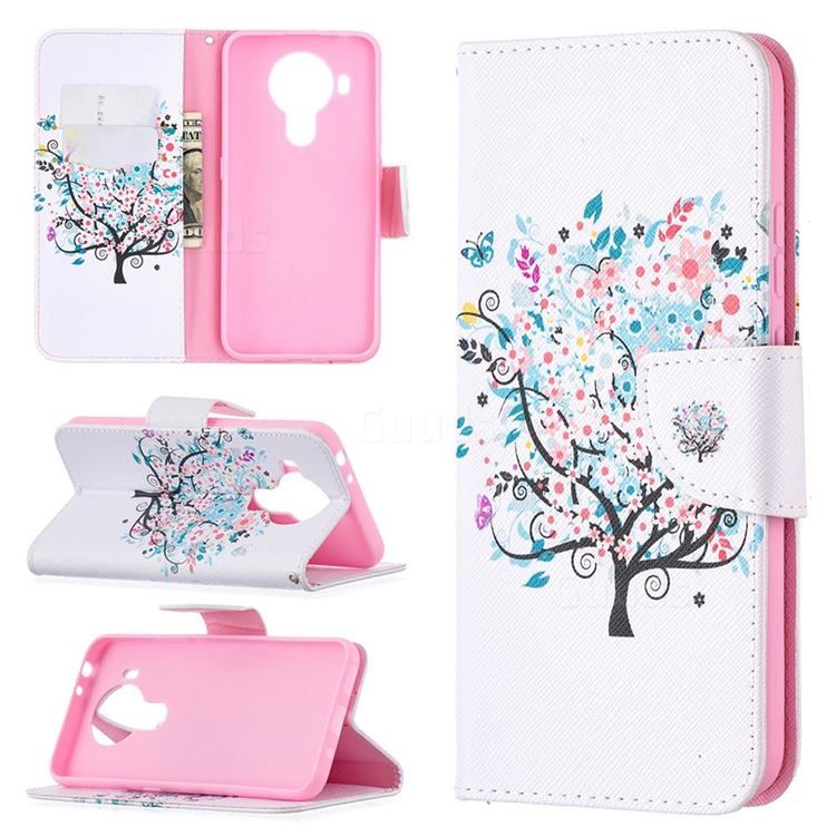 Colorful Tree Leather Wallet Case for Nokia 5.4