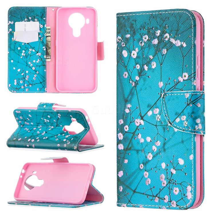 Blue Plum Leather Wallet Case for Nokia 5.4