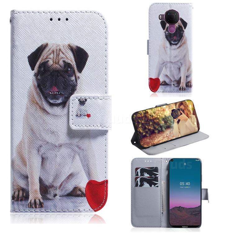 Pug Dog PU Leather Wallet Case for Nokia 5.4