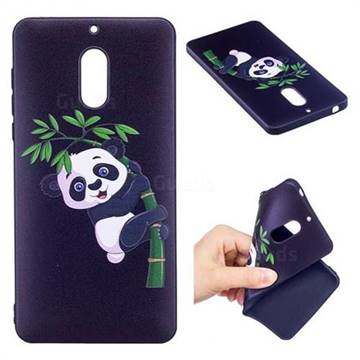 Bamboo Panda 3D Embossed Relief Black Soft Back Cover for Nokia 6 Nokia6