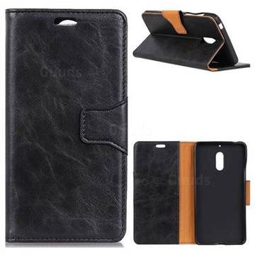 MURREN Luxury Crazy Horse PU Leather Wallet Phone Case for Nokia 6 Nokia6 - Black