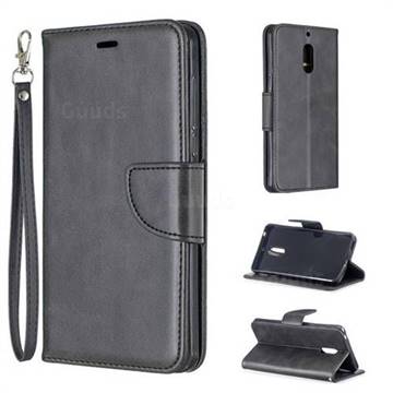 Classic Sheepskin PU Leather Phone Wallet Case for Nokia 6 Nokia6 - Black