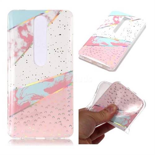 Matching Color Marble Pattern Bright Color Laser Soft TPU Case for Nokia 6 (2018)