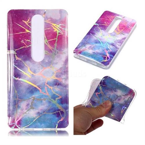 Dream Sky Marble Pattern Bright Color Laser Soft TPU Case for Nokia 6 (2018)