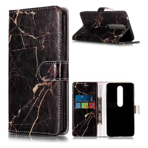 Black Gold Marble PU Leather Wallet Case for Nokia 6 (2018)