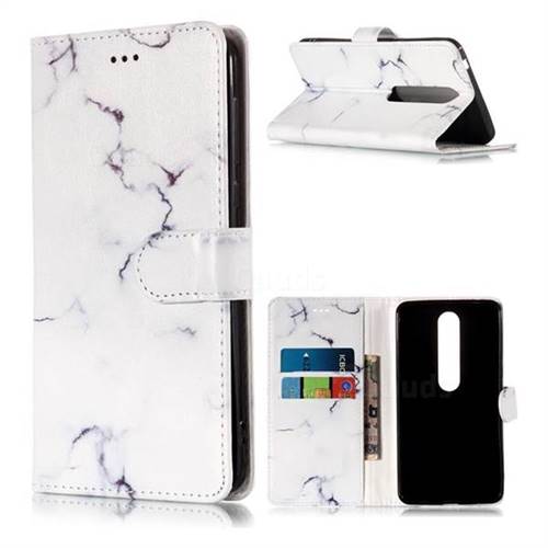 Soft White Marble PU Leather Wallet Case for Nokia 6 (2018)