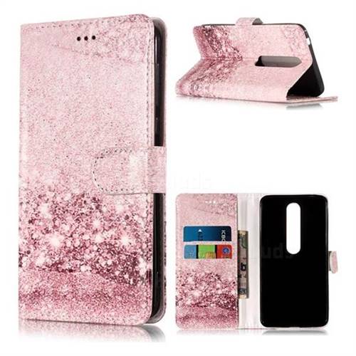 Glittering Rose Gold PU Leather Wallet Case for Nokia 6 (2018)