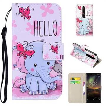 Butterfly Elephant PU Leather Wallet Phone Case Cover for Nokia 6 (2018)