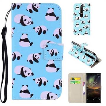 Panda PU Leather Wallet Phone Case Cover for Nokia 6 (2018)