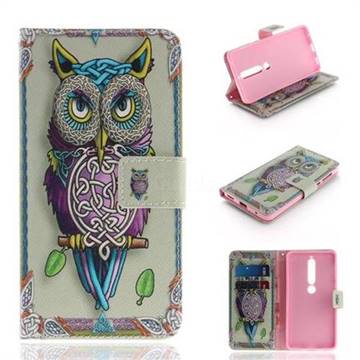 Weave Owl PU Leather Wallet Case for Nokia 6.1