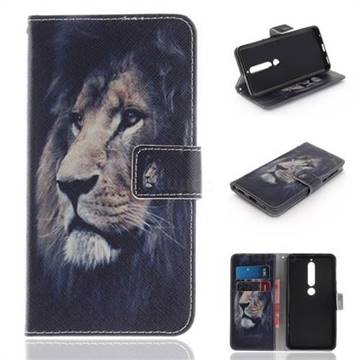 Lion Face PU Leather Wallet Case for Nokia 6.1