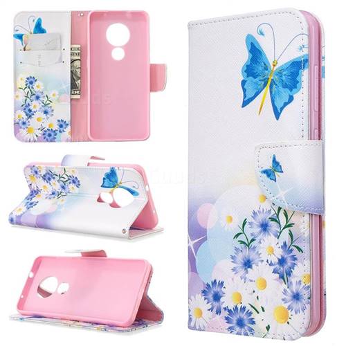 Butterflies Flowers Leather Wallet Case for Nokia 6.2 (6.3 inch)