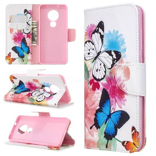 Vivid Flying Butterflies Leather Wallet Case for Nokia 6.2 (6.3 inch)