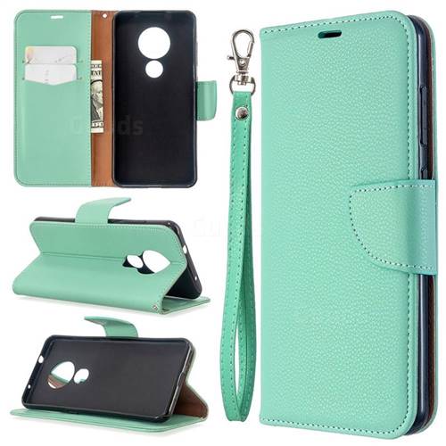 Classic Luxury Litchi Leather Phone Wallet Case for Nokia 6.2 (6.3 inch) - Green