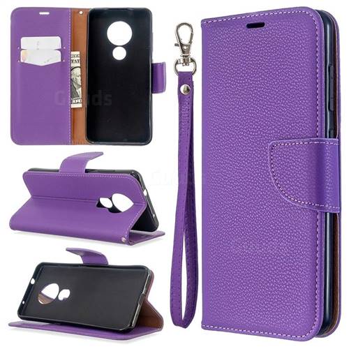 Classic Luxury Litchi Leather Phone Wallet Case for Nokia 6.2 (6.3 inch) - Purple