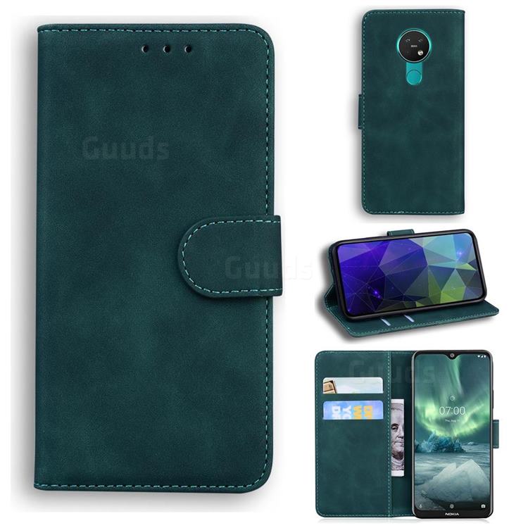 Retro Classic Skin Feel Leather Wallet Phone Case for Nokia 6.2 (6.3 inch) - Green