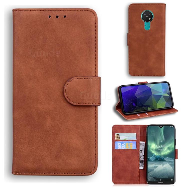 Retro Classic Skin Feel Leather Wallet Phone Case for Nokia 6.2 (6.3 inch) - Brown