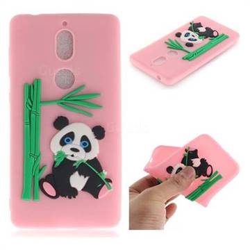 Panda Eating Bamboo Soft 3D Silicone Case for Nokia 7 - Pink