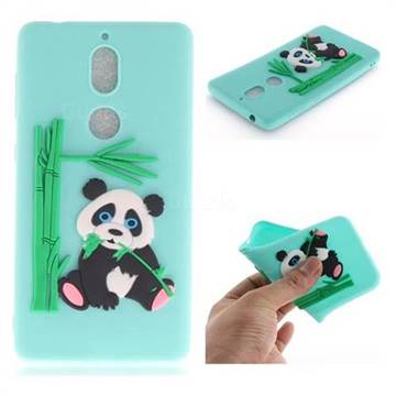 Panda Eating Bamboo Soft 3D Silicone Case for Nokia 7 - Green