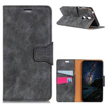 MURREN Luxury Retro Classic PU Leather Wallet Phone Case for Nokia 7 - Gray