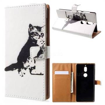 Cute Cat Leather Wallet Case for Nokia 7