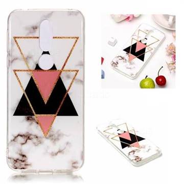 Inverted Triangle Black Soft TPU Marble Pattern Phone Case for Nokia 7.1