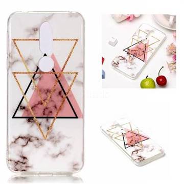 Inverted Triangle Powder Soft TPU Marble Pattern Phone Case for Nokia 7.1