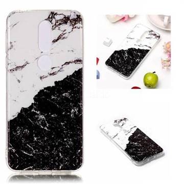 Black and White Soft TPU Marble Pattern Phone Case for Nokia 7.1