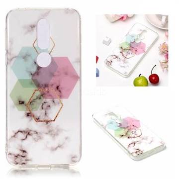 Hexagonal Soft TPU Marble Pattern Phone Case for Nokia 7.1