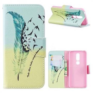 Feather Bird Leather Wallet Case for Nokia 7.1