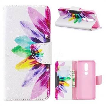 Seven-color Flowers Leather Wallet Case for Nokia 7.1