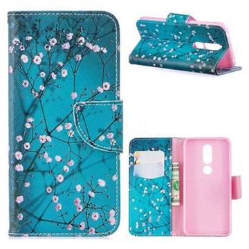 Blue Plum Leather Wallet Case for Nokia 7.1