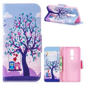 Tree and Owls Leather Wallet Case for Nokia 7.1