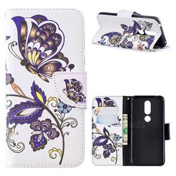Butterflies and Flowers Leather Wallet Case for Nokia 7.1