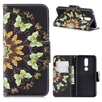 Circle Butterflies Leather Wallet Case for Nokia 7.1