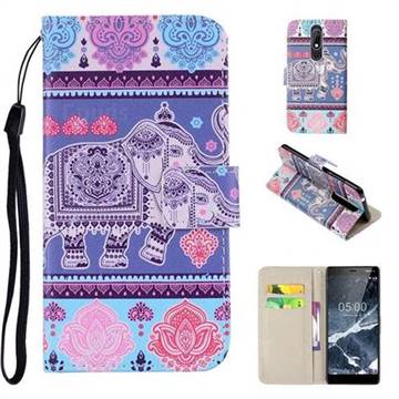Totem Elephant PU Leather Wallet Phone Case Cover for Nokia 7.1