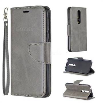 Classic Sheepskin PU Leather Phone Wallet Case for Nokia 7.1 - Gray