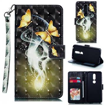 Dream Butterfly 3D Painted Leather Phone Wallet Case for Nokia 7.1