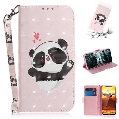 Heart Cat 3D Painted Leather Wallet Phone Case for Nokia 8.1 (Nokia X7)