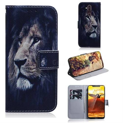 Lion Face PU Leather Wallet Case for Nokia 8.1 (Nokia X7)