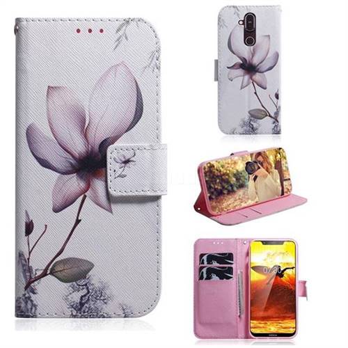 Magnolia Flower PU Leather Wallet Case for Nokia 8.1 (Nokia X7)