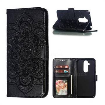 Intricate Embossing Datura Solar Leather Wallet Case for Nokia 8.1 (Nokia X7) - Black