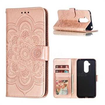 Intricate Embossing Datura Solar Leather Wallet Case for Nokia 8.1 (Nokia X7) - Rose Gold